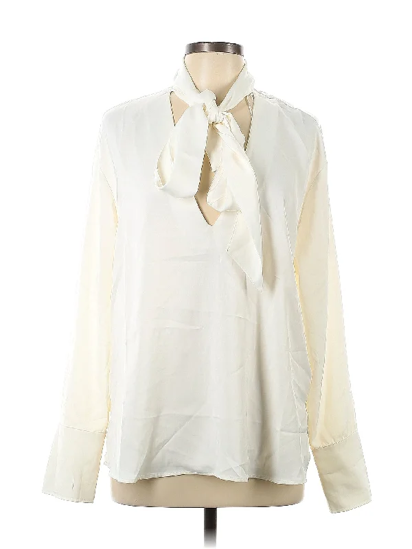 Long Sleeve Blouse Silky Tunic Blouse