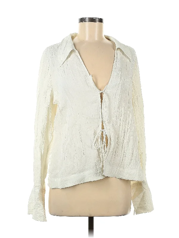 Long Sleeve Blouse Feminine Ruffle Blouse