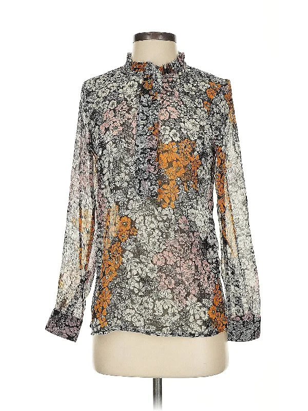 Long Sleeve Blouse Ruched Sleeve Blouse