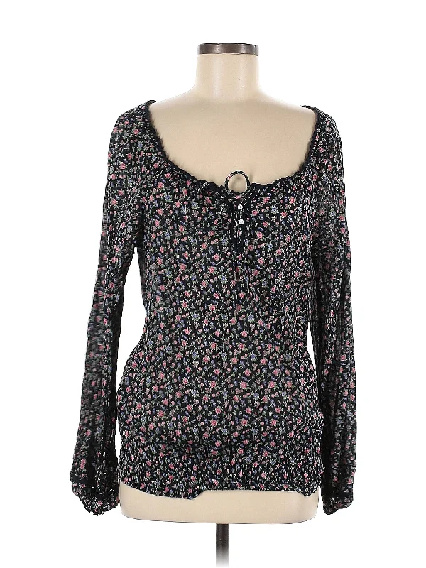 Long Sleeve Blouse Sweetheart Neck Blouse