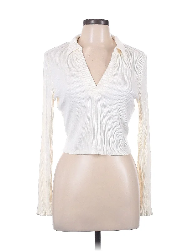 Long Sleeve Blouse Semi-Sheer Blouse