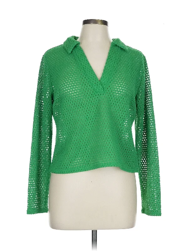 Long Sleeve Blouse Chic Square Blouse