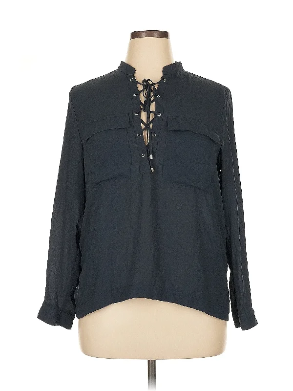 Long Sleeve Blouse Sweetheart Neck Blouse