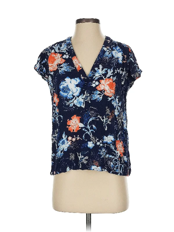 Short Sleeve Blouse High Neck Blouse