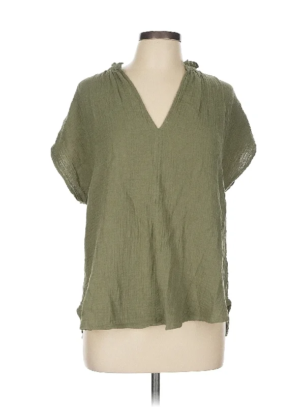 Short Sleeve Blouse Cotton Casual Blouse