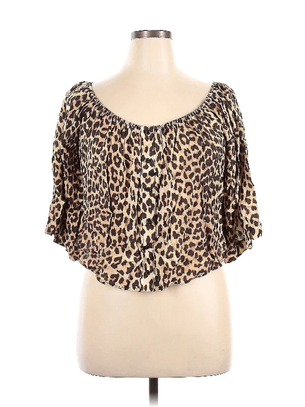 Short Sleeve Blouse Slim Fit Blouse