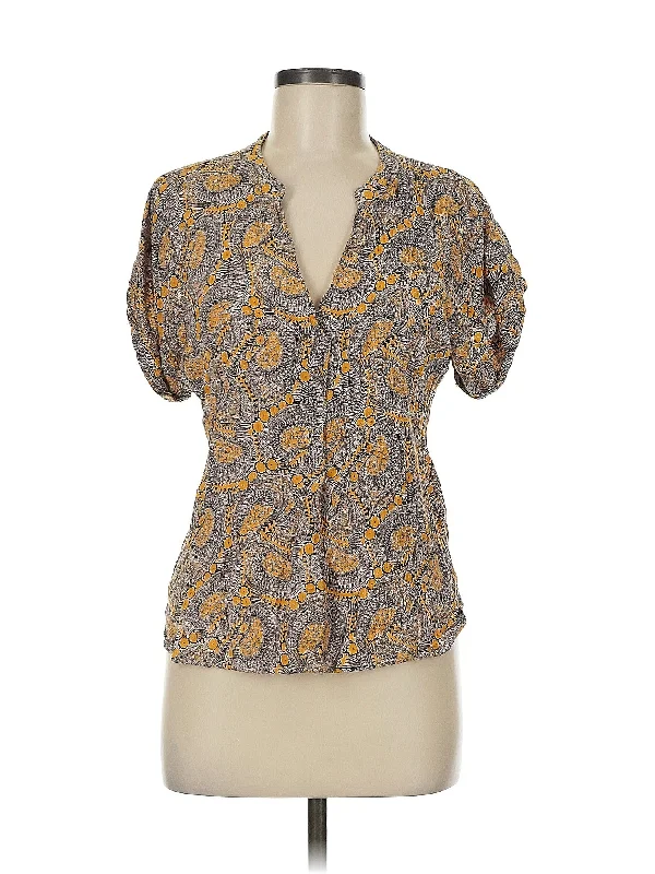 Short Sleeve Blouse High Neck Blouse