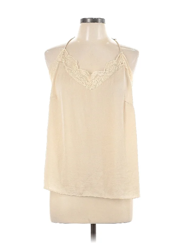 Sleeveless Blouse Embellished Collar Blouse