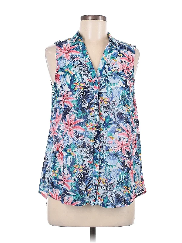 Sleeveless Blouse Classic Striped Blouse