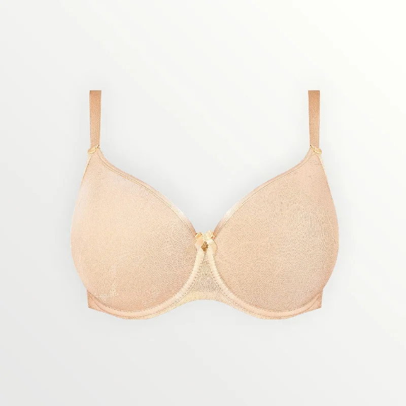 Amanda Moulded T-shirt Bra | Beige Handmade Hand-knitted Hand-woven