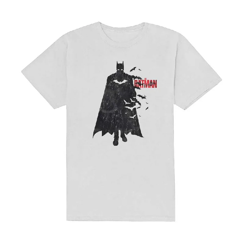 DC Comics | Official Band T-Shirt | The Batman Distressed Figure Front Pockets Side Pockets Patch Pockets