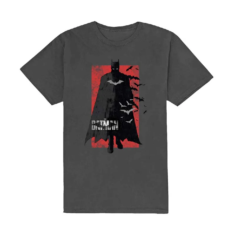 DC Comics | Official Band T-Shirt | The Batman Distressed Logo Houndstooth Herringbone Solid