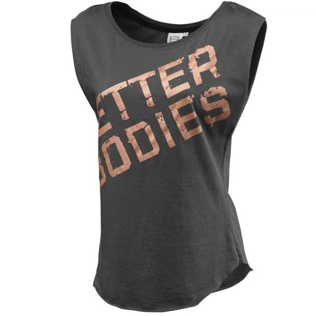 Better Bodies Casual Printed Tee - Washed Grey Zippered Buttoned Snapped
