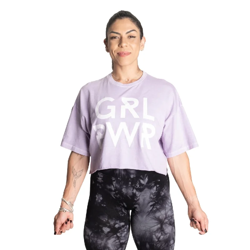 Better Bodies Grl Pwr Tee - Acid Cool Purple Beaded Sequined Faux Fur