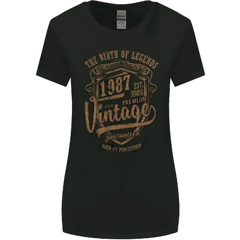 Birth of Legends 36th Birthday 1987 Womens Wider Cut T-Shirt Solid Color Striped Floral Birth of Legends 36th Birthday 1987 Womens Wider Cut T-Shirt Solid Color Striped Floral