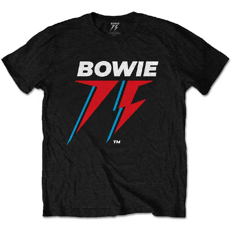 David Bowie | Official Band T-Shirt | 75th Logo Mesh Blend Leather Blend Suede Blend