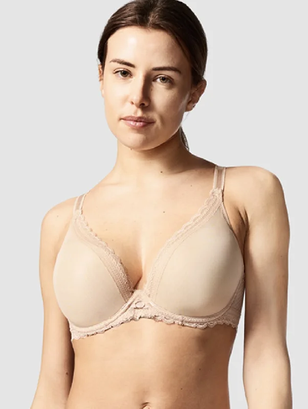 Chantelle Parisian Allure Plunge T-Shirt Bra Print Jacquard Patchwork