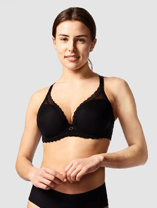 Chantelle Parisian Allure Plunge T-Shirt Bra V-Neck T-Shirt Long Sleeve Cotton