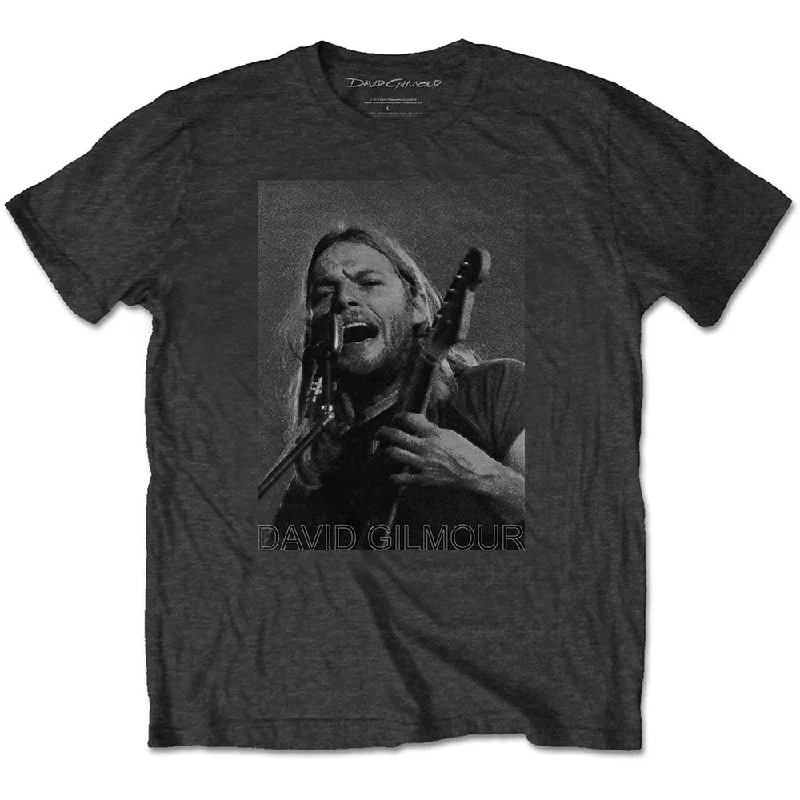 David Gilmour | Official Band T-Shirt | On Microphone Half-tone Chenille Blend Fleece Blend Nylon Blend