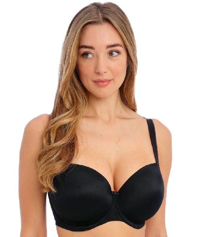 Fantasie Smoothease Underwire Moulded T-Shirt Bra - Black Boxy Fit Fitted Loose