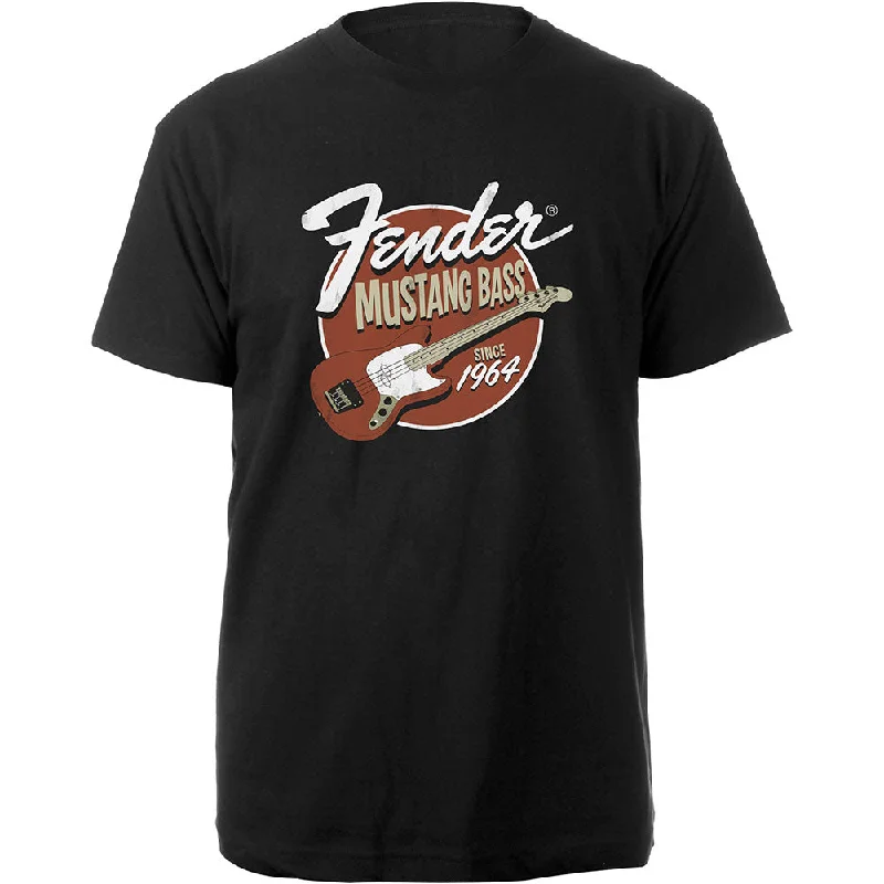 Fender | Official Band T-Shirt | Mustang Bass Spandex Blend Rayon Blend Denim Blend