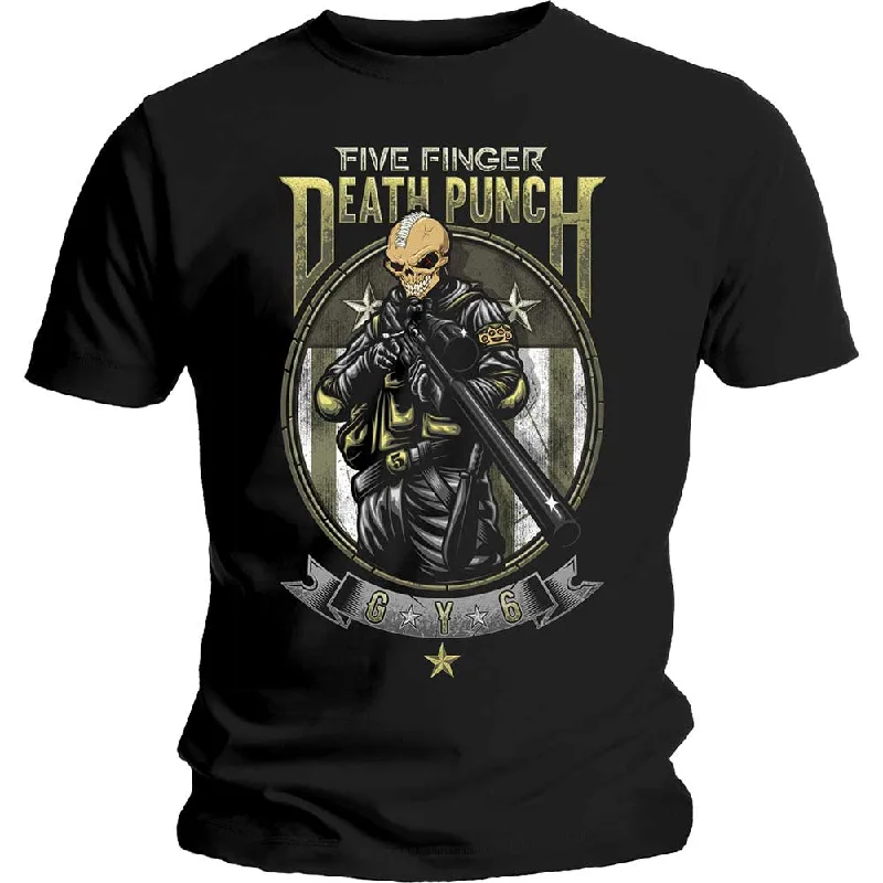 Five Finger Death Punch | Official Band T-Shirt | Sniper Front Pockets Side Pockets Patch Pockets
