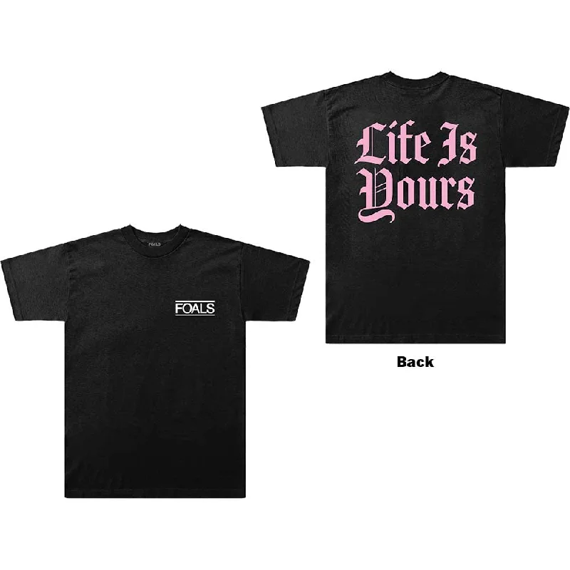 Foals | Official Band T-Shirt | Life Is Yours Text (Back Print) Terry Blend Velvet Blend Canvas Blend