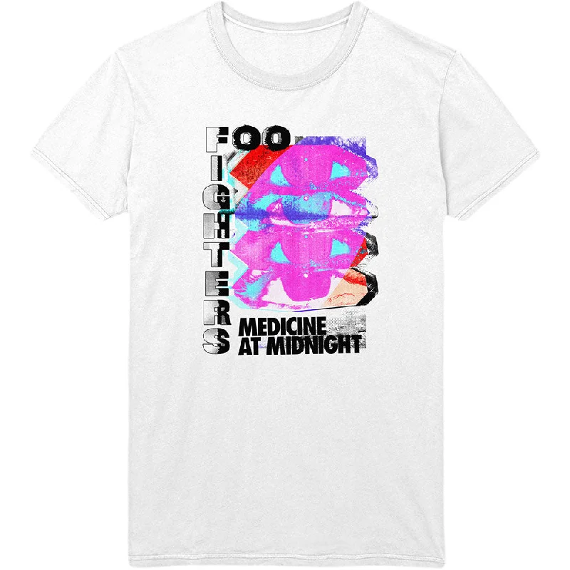 Foo Fighters | Official Band T-Shirt | Medicine At Midnight Tilt Striped Floral Plaid