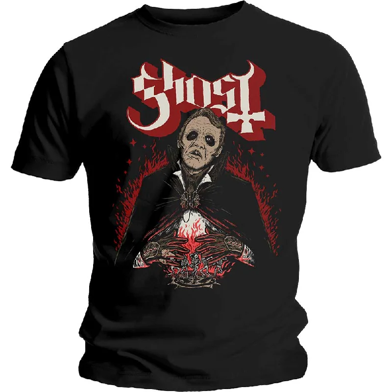 Ghost | Official Band T-Shirt | Danse Macabre Ribbed Striped Patterned