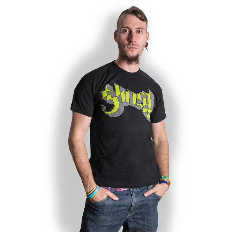 Ghost | Official Band T-Shirt | Green/Grey Keyline Logo Anti-Shrink Durable Soft