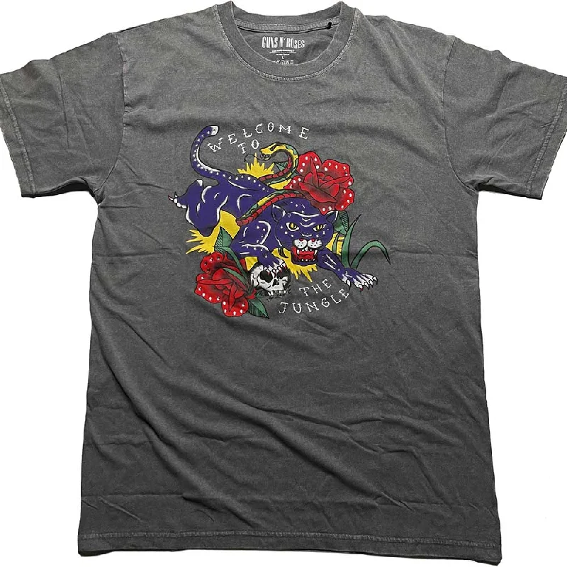 Guns N' Roses | Official Band T-Shirt | Welcome to the Jungle (Diamante) Mesh Canvas Denim