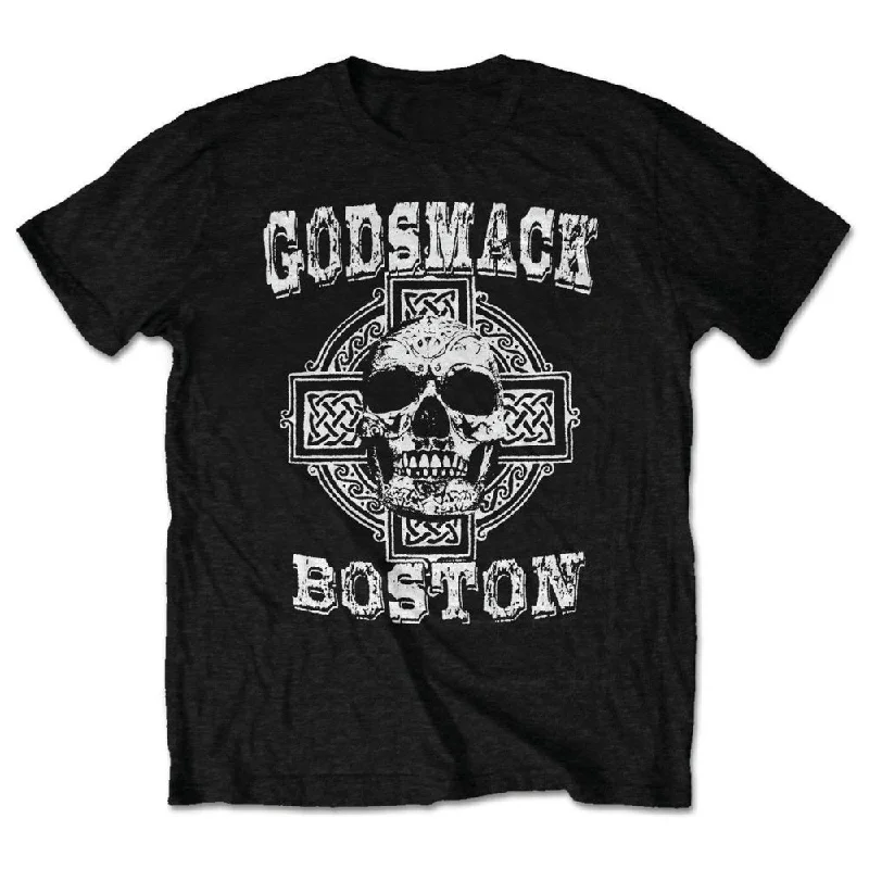 Godsmack | Official Band T-Shirt | Boston Skull Thin T-Shirt Open Front Quick Dry