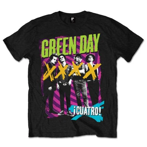 Green Day | Official Band T-Shirt | Hypno 4 Collared T-Shirt Boat Neck A-Line