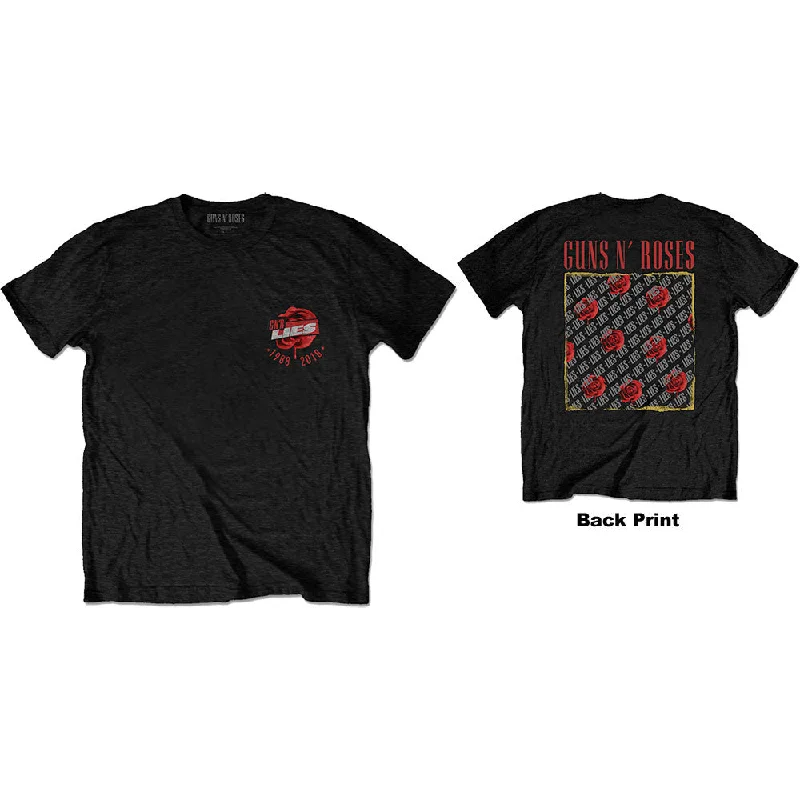 Guns N' Roses | Official Band T-Shirt | Lies Repeat/30 Years (Back Print) Front Pockets Side Pockets Patch Pockets