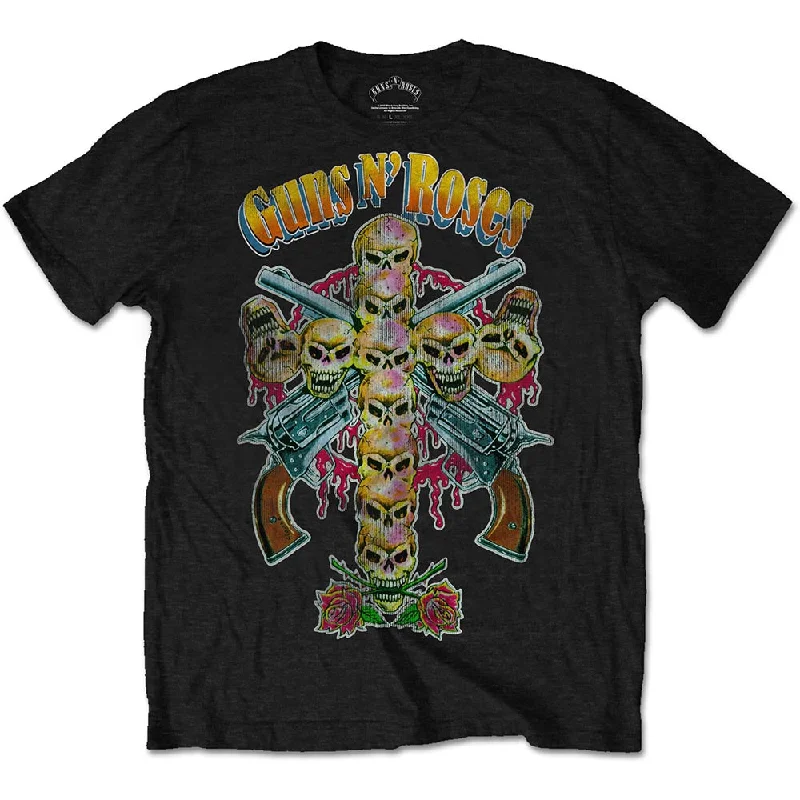 Guns N' Roses | Official Band T-Shirt | Skull Cross 80s Mesh Canvas Denim