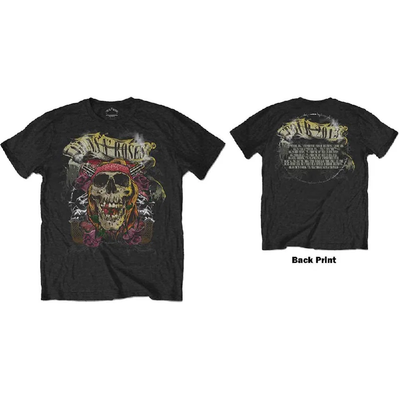 Guns N' Roses | Official Band T-Shirt | Trashy Skull (Back Print) Collared T-Shirt Boat Neck A-Line