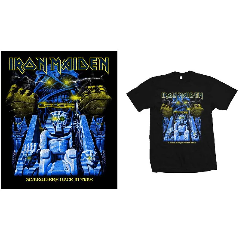 Iron Maiden | Official Band T-Shirt | Back in Time Mummy Polka Dot Checkered Tartan