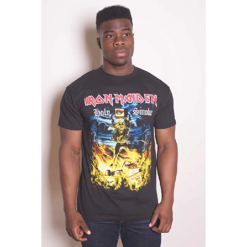 Iron Maiden | Official Band T-Shirt | Holy Smoke Wool Fabric Cashmere Fabric Tweed Fabric Iron Maiden | Official Band T-Shirt | Holy Smoke Wool Fabric Cashmere Fabric Tweed Fabric
