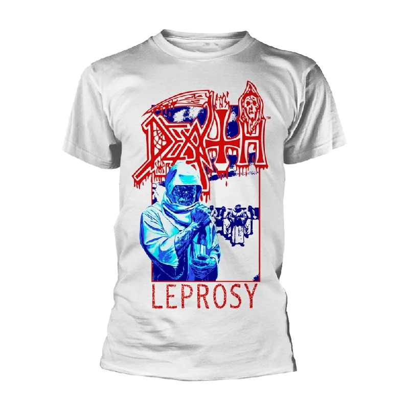 Death Unisex T-shirt: Leprosy Posterized (back print) Satin Blend Silk Blend Wool Blend