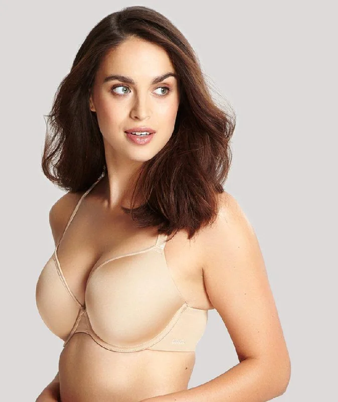Panache Porcelain Elan Plunge Moulded Underwired T-Shirt Bra - Nude Boxy Fit Fitted Loose