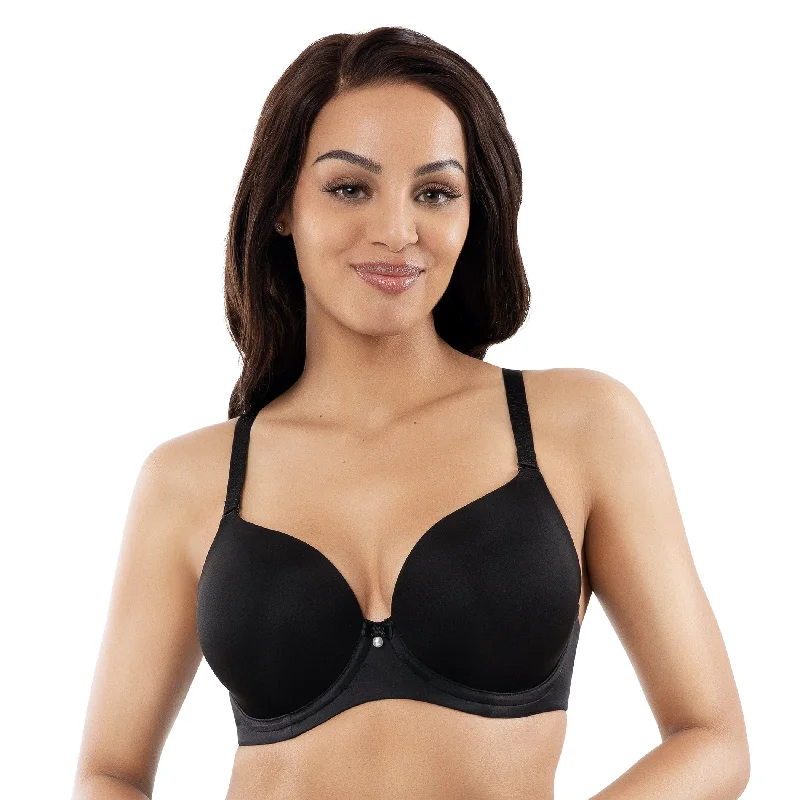 Elise Seamless T-Shirt  Bra - Black Polka Dot Checkered Tartan