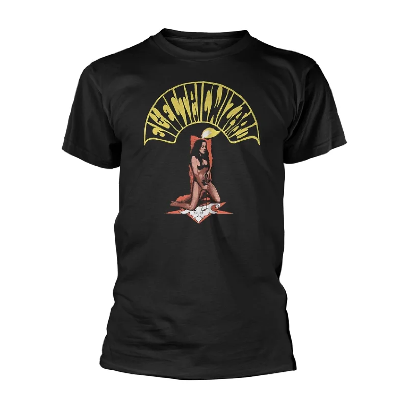 Electric Wizard Unisex T-shirt: Candle (back print) Polka Dot Checkered Tartan