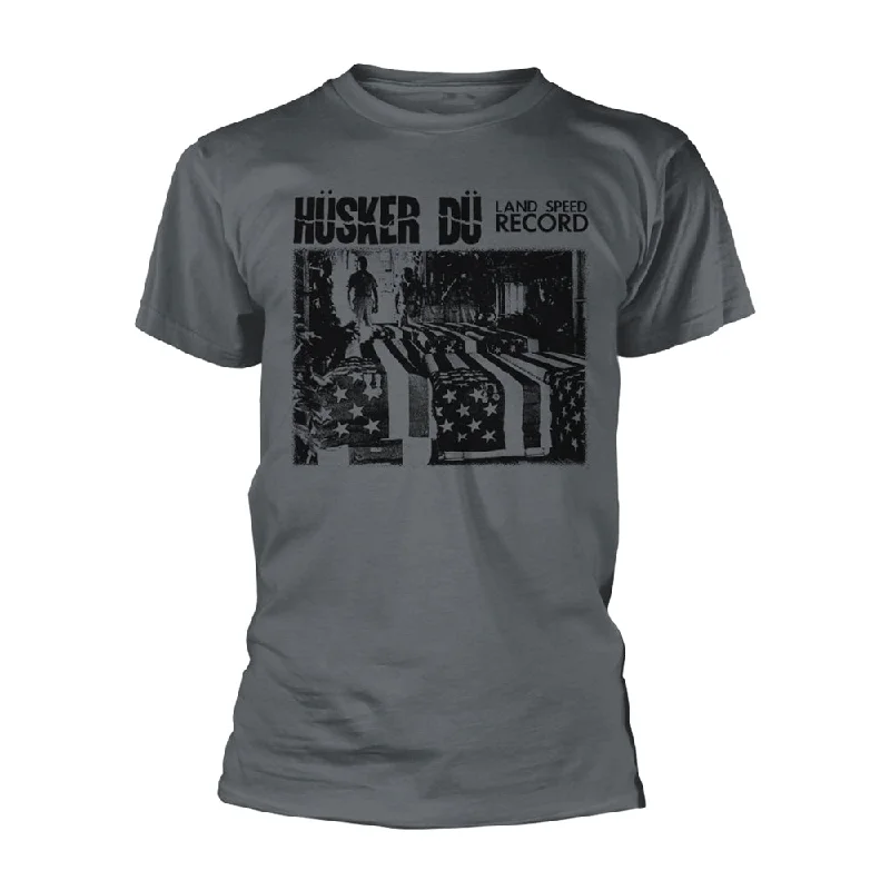 Husker Du Unisex T-shirt: Land Speed Record (Charcoal) Machine Wash Dry Clean Hand Wash Husker Du Unisex T-shirt: Land Speed Record (Charcoal) Machine Wash Dry Clean Hand Wash