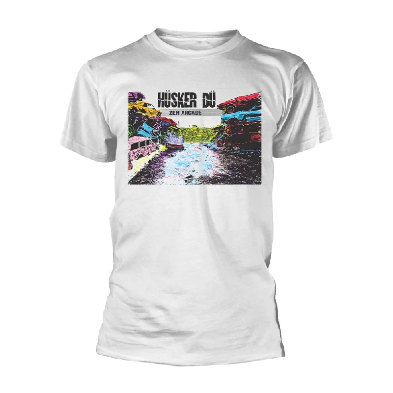 Husker Du Unisex T-shirt: Zen Arcade (White) Layered Multi-layer Single Layer