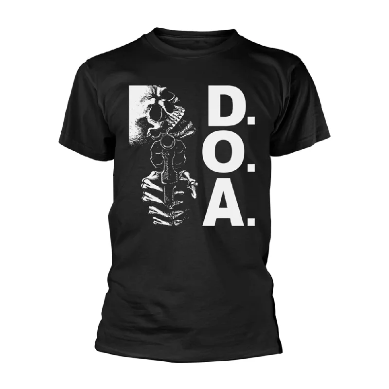 D.O.A Unisex T-shirt: Talk Action (back print) Collared Crew Neck Turtle Neck