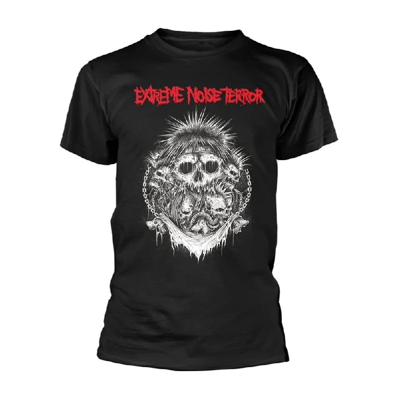 Extreme Noise Terror Unisex T-shirt: Logo Notch Collar Peter Pan Collar Cowl Neck