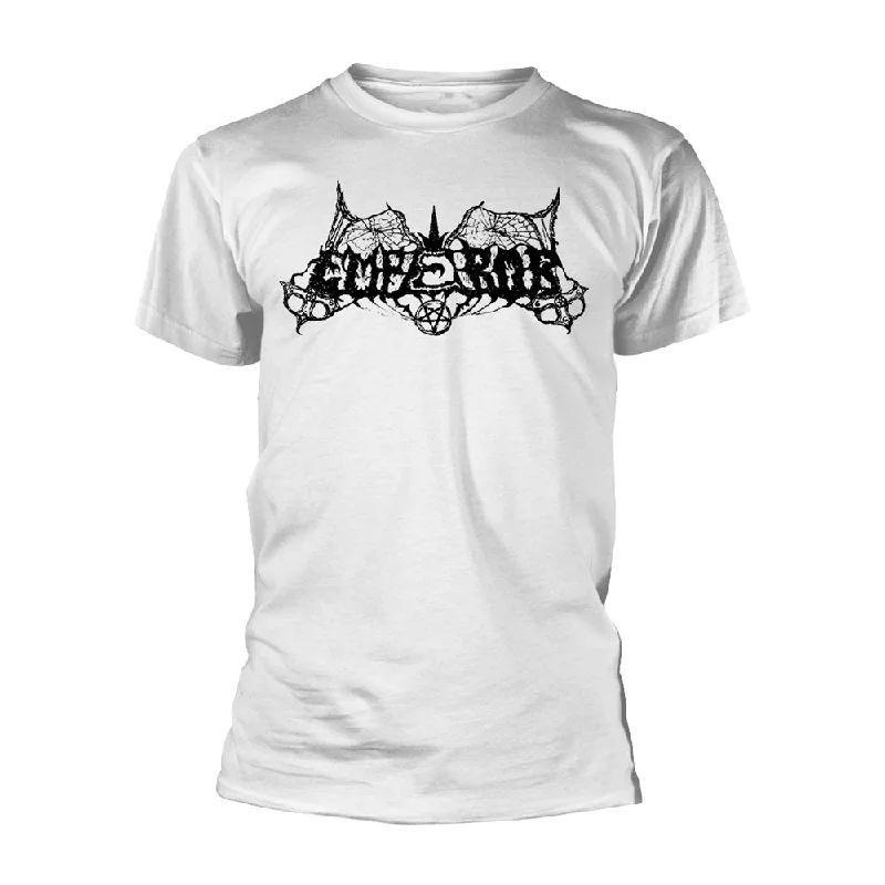 Emperor Unisex T-shirt: Old School Logo (White) (back print) Jersey Fabric Tulle Fabric Batik Fabric