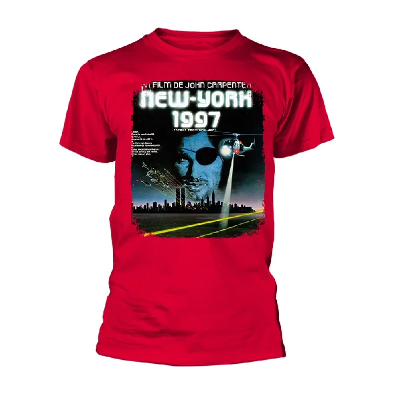 Escape From New York Unisex T-shirt: French Poster (Red) Polka Dot Checkered Tartan