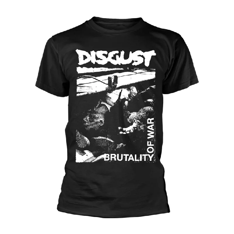 Disgust Unisex T-shirt: Brutality Of War (back print) Print Jacquard Patchwork