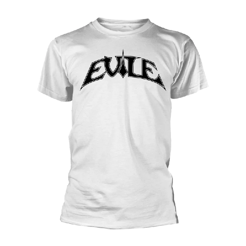Evile Unisex T-shirt: Logo (Black Ts/White Print) Rayon Fabric Velvet Fabric Corduroy Fabric